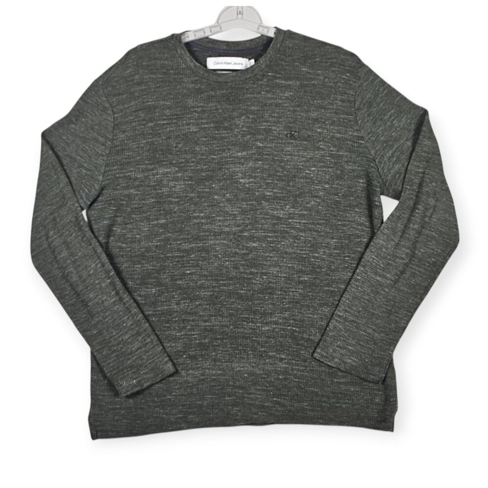 Calvin Klein Jeans | Thermal Waffle Shirt | Men's | Small | Heather Green | Long